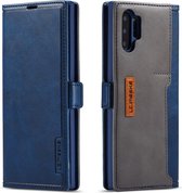 Voor Galaxy Note 10+ LC.IMEEKE LC-001-serie PU + TPU kleuraanpassing frosted horizontale flip lederen tas met houder en kaartsleuf (blauw)