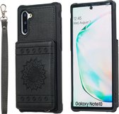 Voor Galaxy Note10 Zonnebloem Embossing-patroon PU + TPU Case met houder en kaartsleuven & fotolijst en lanyard (zwart)