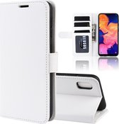 R64 Texture Single Fold Horizontaal Flip Leren Case voor Galaxy A10E, met houder & kaartsleuven & portemonnee (wit)