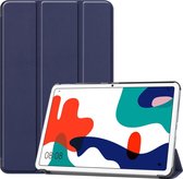 Voor Huawei MatePad 10.4 inch Effen kleur Anti-fall Horizontale Flip Tablet PC Beschermende lederen tas met beugel (blauw)