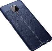 Voor Geschikt voor Xiaomi Redmi Note 9 Pro Max Litchi Texture TPU schokbestendig hoesje (marineblauw)