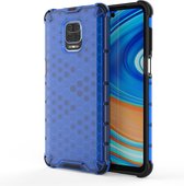 Voor Geschikt voor Xiaomi Redmi Note 9 Pro schokbestendige honingraat pc + TPU beschermhoes (blauw)