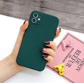 Voor iPhone 11 Pro Max Magic Cube Frosted Silicone Shockproof Full Coverage Protective Case (Deep Green)