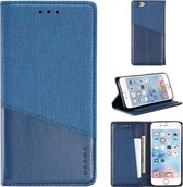 Voor iPhone 6 MUXMA MX109 horizontale flip lederen tas met houder en kaartsleuf en portemonnee (blauw)
