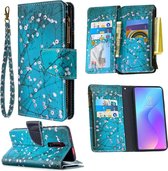 Voor Xiaomi Redmi K20 / Mi 9T Gekleurd tekenpatroon Rits Horizontaal Flip lederen tas met houder & kaartsleuven & portemonnee (Plum Blossom)