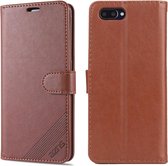 Voor OPPO K1 AZNS schapenvacht textuur horizontale flip lederen case met houder & kaartsleuven & portemonnee (bruin)