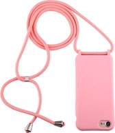 Voor iPhone 6s / 6 Candy Color TPU beschermhoes met lanyard (roze)