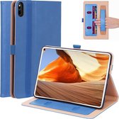 WY-2099 Voor Huawei MatePad Pro 10.8 inch 2019 Zakelijk Vintage Texture TPU Tablet PC Beschermhoes met Beugel & Handondersteuning & Kaartsleuven Functie, zonder Slaapfunctie (Blauw)