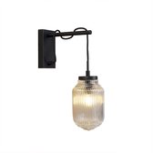 QAZQA bolsena - Art Deco Wandlamp voor binnen - 1 lichts - D 260 mm - Zwart -  Woonkamer | Slaapkamer