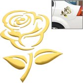 3D Rose Pattern Car Sticker, Afmetingen: 10,5 cm x 8 cm (ongeveer) (goud)