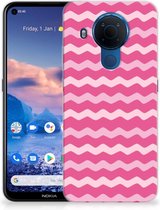 Bumper Hoesje Nokia 5.4 Smartphone hoesje Waves Pink