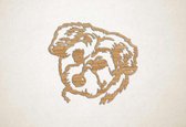 Wanddecoratie - Hond - Malteser 2 - S - 45x48cm - Eiken - muurdecoratie - Line Art