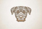 Line Art - Hond - Rottweiler 2 - XS - 22x30cm - Eiken - geometrische wanddecoratie