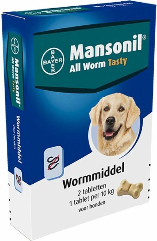 Mansonil All Worm Tasty - Hond - 2 Tabletten