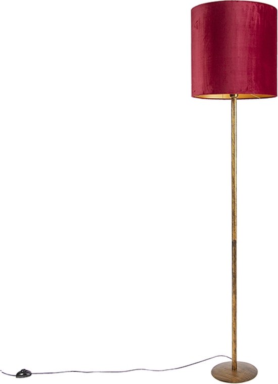 QAZQA - Klassieke Vloerlamp | Staande Lamp - 1 lichts - H 1790 mm - Rood - Woonkamer | Slaapkamer | Keuken