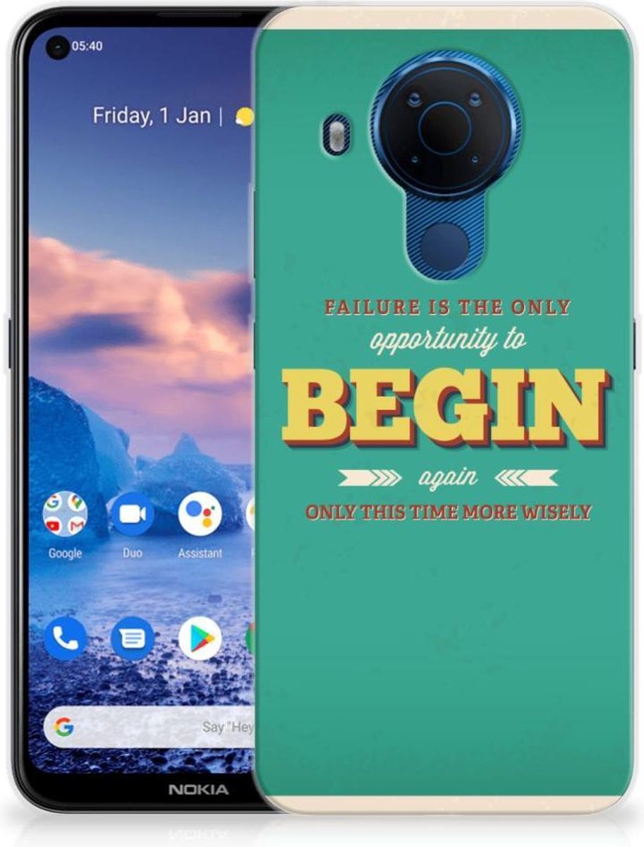 Nokia 5.4 Siliconen hoesje met naam Quote Begin