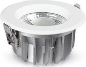 LED Spot - Inbouwspot - Nivra Baco - 10W - Warm Wit 3000K - Rond - Mat Wit - Aluminium