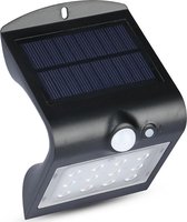 LED Tuinverlichting - Buitenlamp - Nivra Ascin - Zonne-energie - Bewegingssensor - 1.5W - Natuurlijk Wit 4000K - Mat Zwart - Kunststof