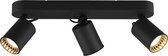LED Plafondspot - Iona Pirlo - GU10 Fitting - 3-lichts - Rechthoek - Mat Zwart - Aluminium