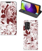 GSM Hoesje Geschikt voor Samsung Galaxy A52 Bookcase Watercolor Flowers