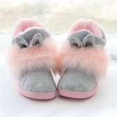 Herfst en winter warme schoenen zachte zolen opsluiting schoenen zwangere vrouwen postpartum indoor dikke zolen warme huisschoenen, maat: 37-38 (grijs)