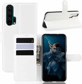 Litchi Texture Horizontale Flip Leren Case voor Huawei Honor 20 Pro, met Portemonnee & Houder & Kaartsleuven (wit)
