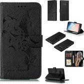 Veerpatroon Litchi Texture Horizontale Flip Leren Case met Portemonnee & Houder & Kaartsleuven voor Galaxy S10 + (Zwart)