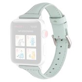 Kleine taille lederen vervangende horlogebanden voor Apple Watch Series 6 & SE & 5 & 4 40 mm / 3 & 2 & 1 38 mm (lichtgroen)