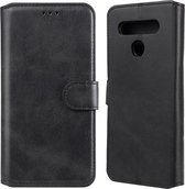 Voor LG K51S / Q51S klassieke kalfsstructuur PU + TPU horizontale flip lederen tas, met houder & kaartsleuven en portemonnee (zwart)