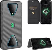 Voor Geschikt voor Xiaomi Black Shark 3 Carbon Fiber Texture Magnetische Horizontale Flip TPU + PC + PU Leather Case met Card Slot (Black)