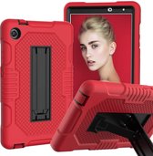 Voor Huawei MatePad T8 8.0 (2020) Contrastkleur Robot Schokbestendig siliconen + pc-beschermhoes met houder (rood zwart)