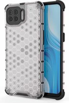 Voor OPPO Reno4 Lite schokbestendige honingraat pc + TPU-hoes (wit)