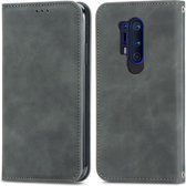 Retro Skin Feel Business Magnetische Horizontale Leren Flip Case Met Houder & Kaartsleuven & Portemonnee & Fotolijst Voor OnePlus 8 Pro (Grijs)