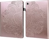 Voor Lenovo Tab M10 Plus Pauw Reliëfpatroon TPU + PU Horizontale Flip Leren Case met Houder & Kaartsleuven & Portemonnee & Slaap / Wekfunctie (Rose Goud)
