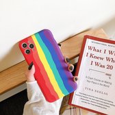 Schokbestendige vloeibare TPU-patroon beschermhoes voor iPhone 11 (verticale regenboog)