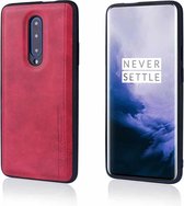 Voor OnePlus 7 Diaobaolee schokbestendig PU + TPU beschermhoes (rood)