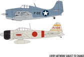 1:72 Airfix 50184 Grumman F-4F4 Wildcat & Mitsubishi Zero Dogfight Double - Gift Set Plastic kit