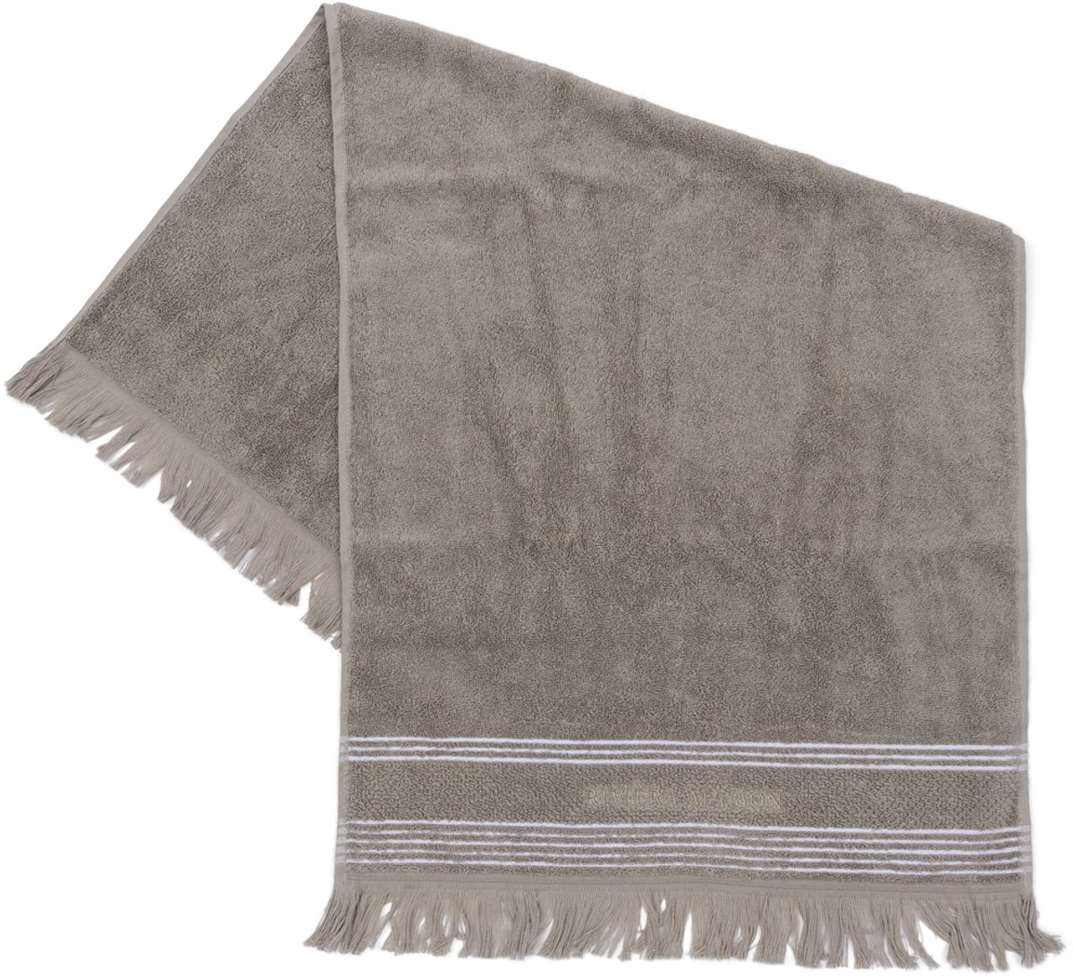 Riviera Maison Serene Towel stone 100x50 - Katoen - Steen - 100.0x50.0x1.0 cm