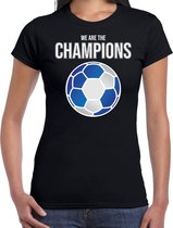 Schotland EK/ WK supporter t-shirt - we are the champions met Schotse voetbal - zwart - dames - kleding / shirt 2XL