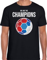 USA EK/ WK supporter t-shirt - we are the champions met USA voetbal - zwart - heren - kleding / shirt M