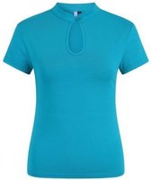 Collar Top Blue . T-shirt Dames - Shirt Dames