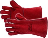 Busters Leren BBQ handschoenen - Hittebestendig - maat 10 - tot 100 C° - 35 cm - Rood