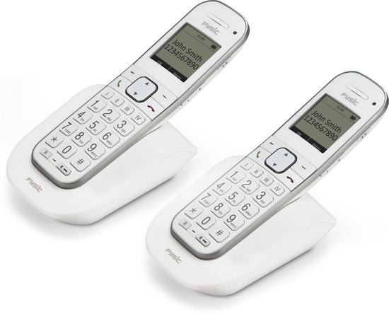 Fysic FX-9000 DUO Senioren DECT telefoon - Extra luid gespreksvolume voor slechthorenden - Wit