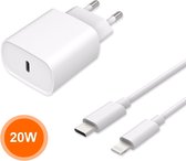 Donfra® IPhone Charger - Chargeur rapide 20 W USB-C - avec câble de charge rapide Lightning USB-C - Apple - Iphone Airpods -