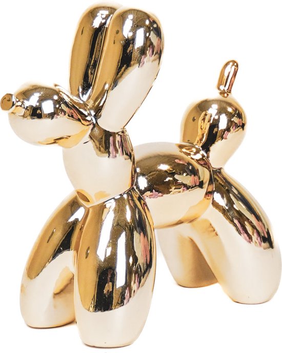 Housevitamin Style Ballon Dog - Céramique - Or 21,5 x 8,5 x 18,5 cm