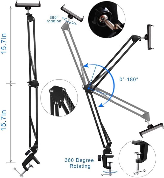 Support pour téléphone mobile GENERIQUE support téléphone intelligent de bras long réglable attache Support pour téléphone mobile GENERIQUE support téléphone intelligent de bras long réglable attache
