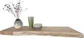 Zwevende wandplank acacia boomstam 140 x 20 cm - Wandplank zwevend - Wandplank hout - Boomstam - Boomstam plank - Wandplanken zwevend - Wand plank