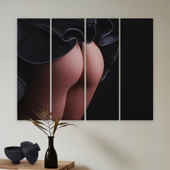Artaza Tableau sur Toile Quadriptyque Femmes Fesses sous une Rok - Erotiek - 80x60 - Klein - Photo sur Toile - Impression sur Toile