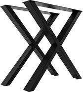 CLP Swift Set van 2 tafelpoten - Metalen vierkante profielen - Hoogte 72 cm - zwart S