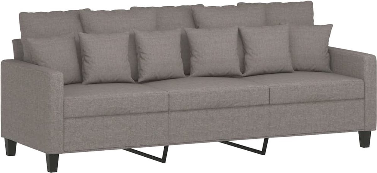 vidaXL Driezitsbank - 180 - cm - stof - taupe